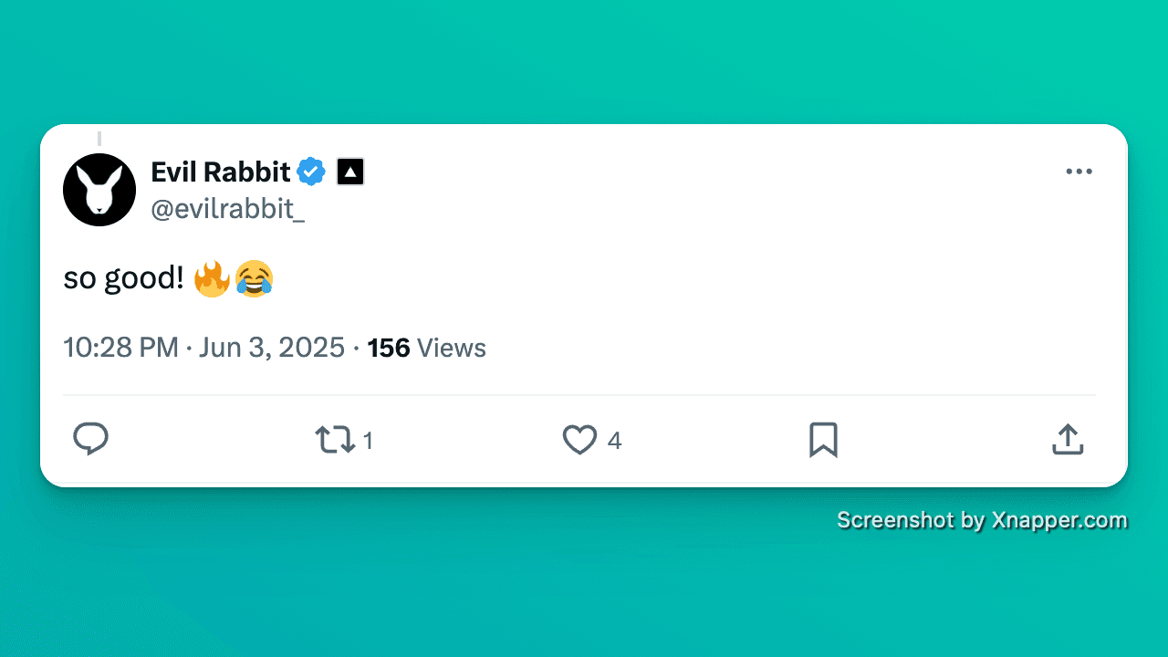 Evil Rabbit from Vercel responding to the tweet